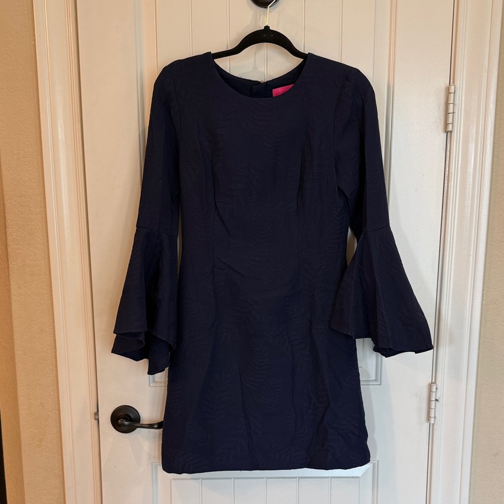 Lilly Pulitzer- Navy Bell Sleeve Shift Dress